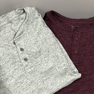 Two GAP Long Sleeve Henley shirts
